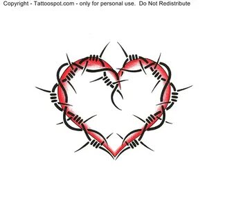 Heart barb wire tattoo designs