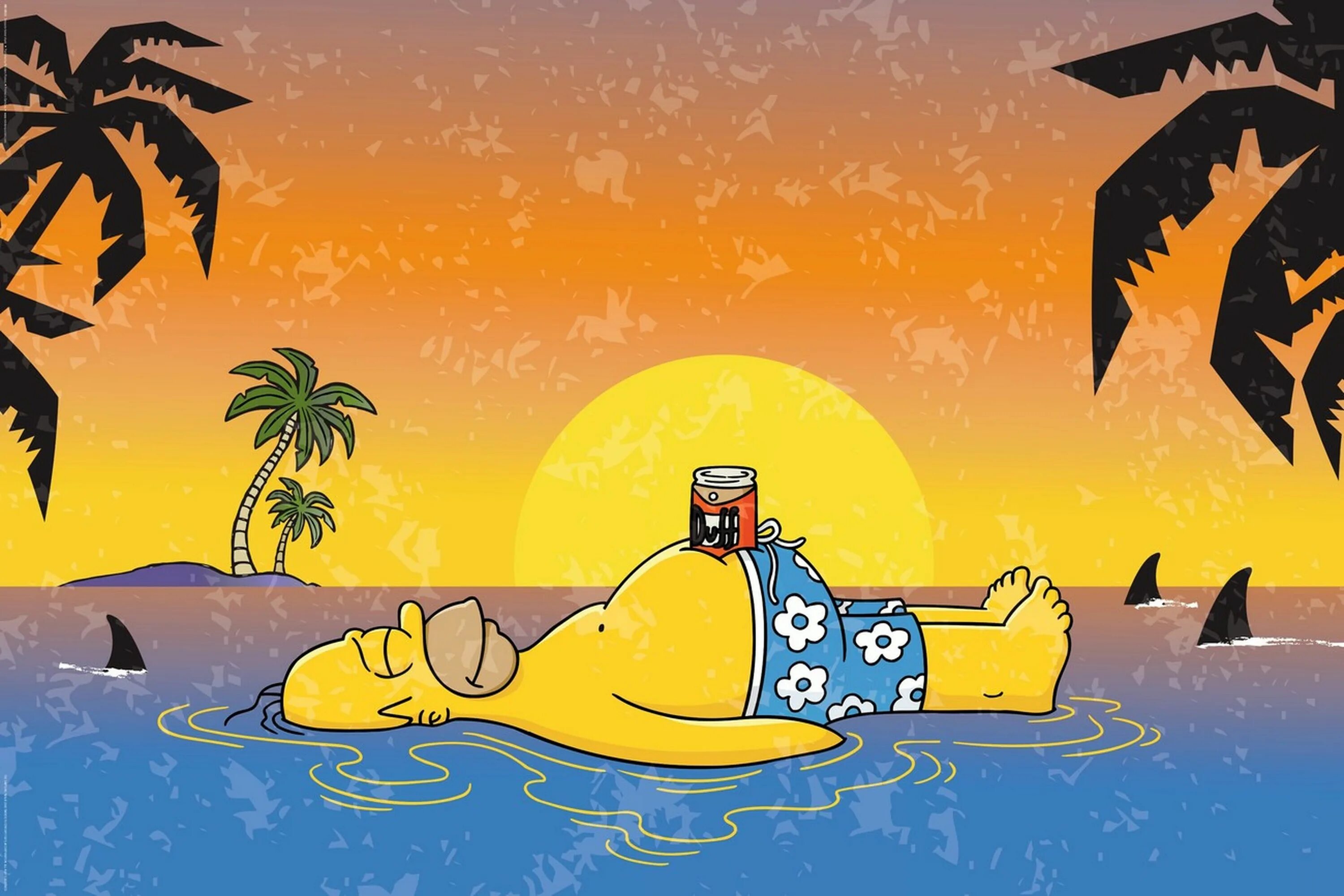 Отпуск раньше 6 месяцев. Гомер симпсон отпуск. Гомер симпсон на пляже. Гомер симпсон на море. Симпсоны лето.