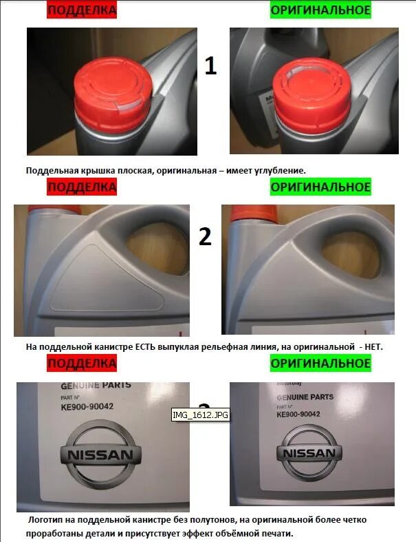 Отличить подделку масла ниссан