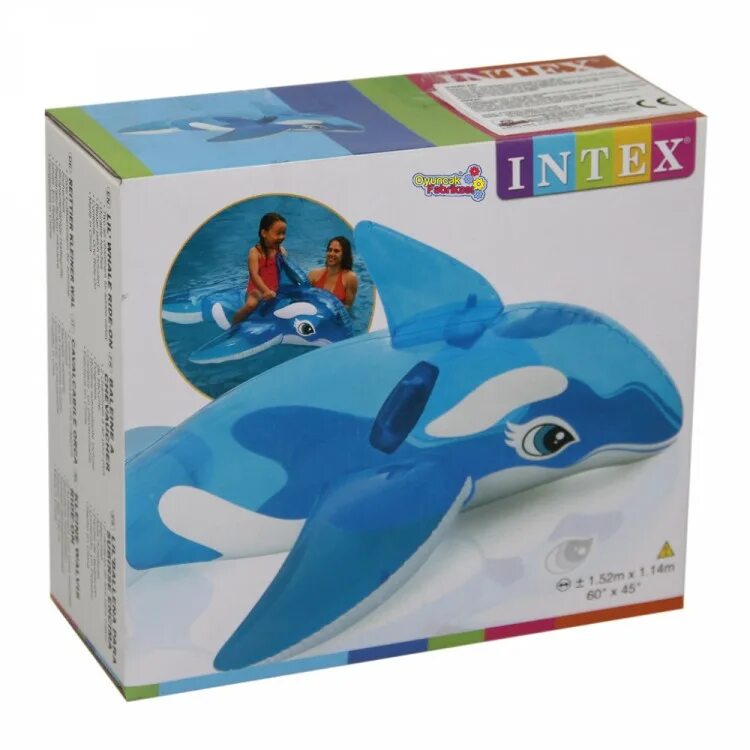 Надувная игрушка-наездник Intex Касатка. 58523 Intex. Надувной кит Intex 58523. Игрушка для плавания кит , 152 х 114 см, от 3 лет, (58523np) Intex. Надувная касатка