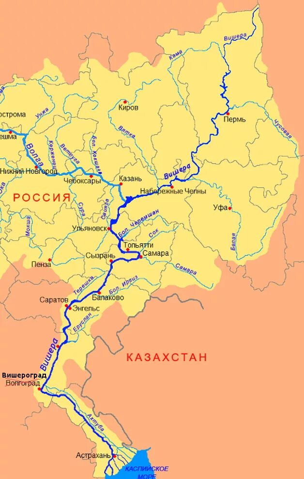 Река Волга Ока Кама на карте. Волга с притоками Ока и Кама на карте. Притоки реки Кама на карте. Река Кама на карте России Исток и Устье. Города притока волги