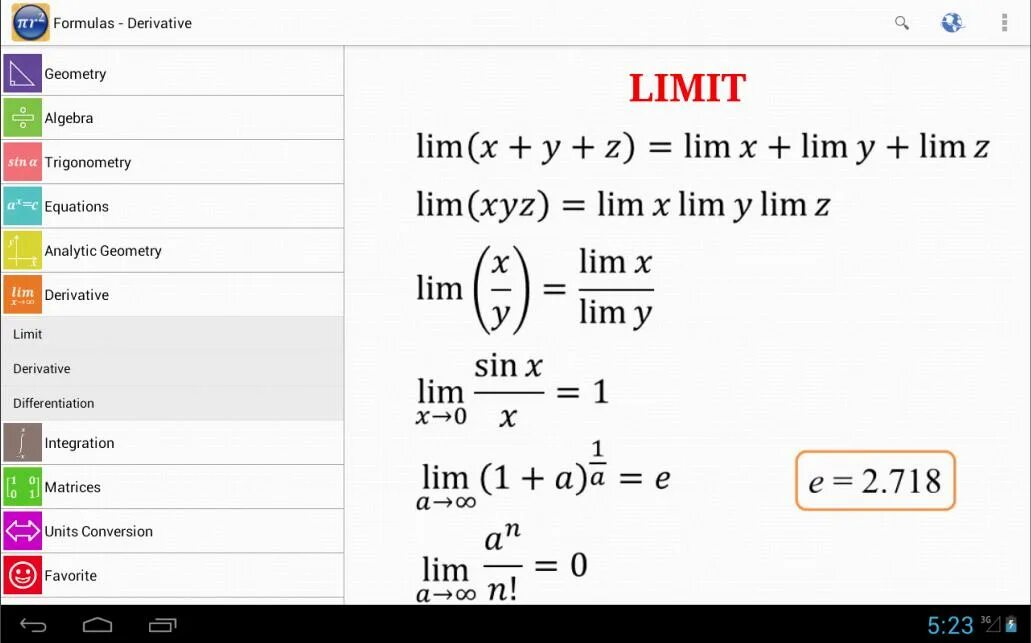 Формула приложение. Lin математика. derivative formulas. derivative geometry. скрин формула.