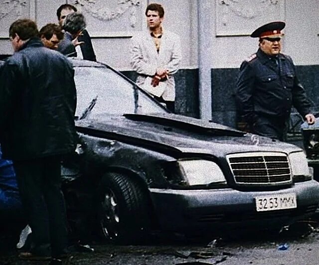 Фото покушения. Покушение на Бориса Березовского 1994. Мерседес Сильвестра Тимофеева.