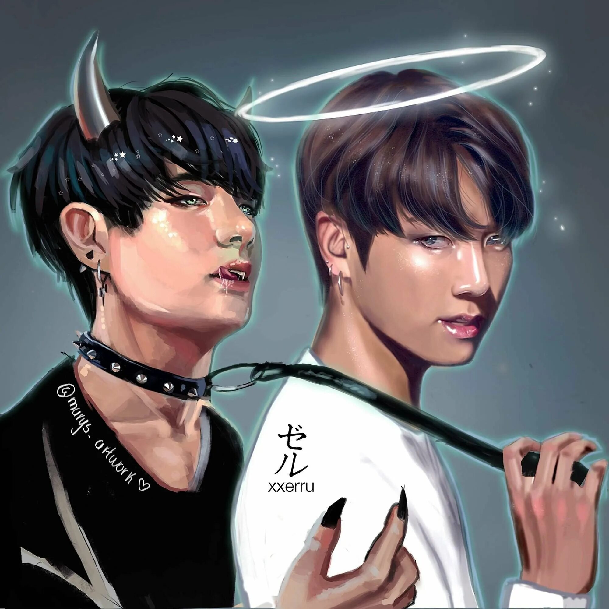 Читать фикбук бтс. BTS Art Вигуки. БТС демон Vkook. БТС taekook. БТС арт 18 Вигуки.