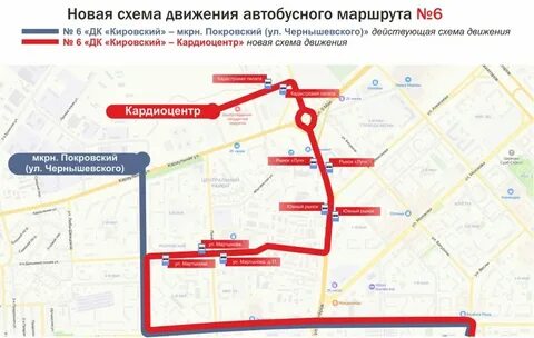 Схема движения маршруток 54