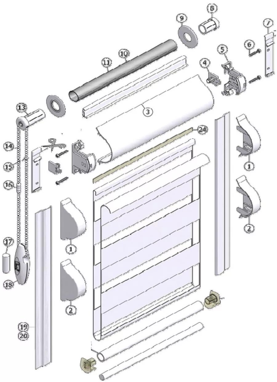 Сборка жалюзи день ночь. Схема сборки uni2. Зебра Uni 2 схема сборки. Схема установки рулонных штор на пластиковые окна. Mini Zebra штора рулонная сборка.