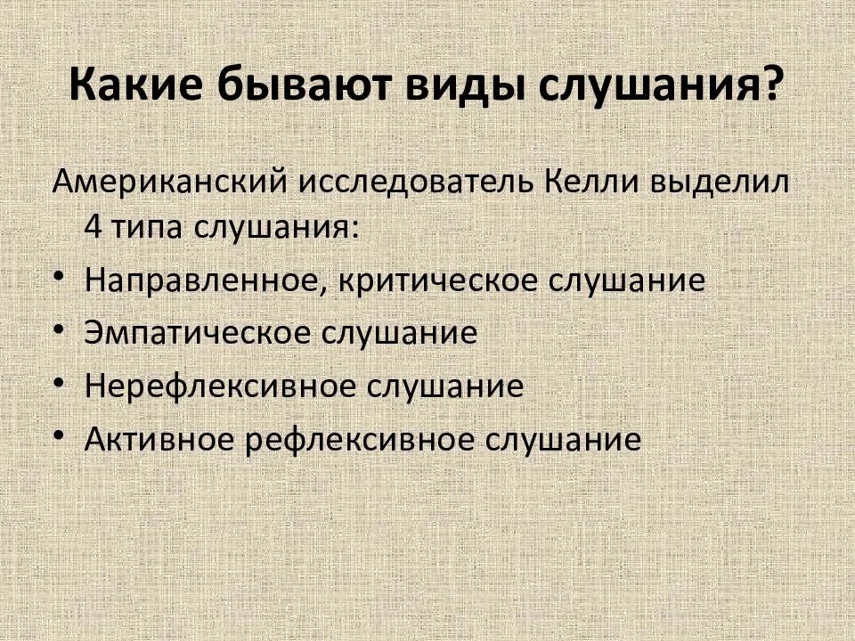 Какие виды слушания. Виды слушания. Слушание виды слушания. Критический вид слушания. Характеристика видов слушания.