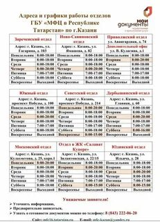 Мфц казань адреса телефоны