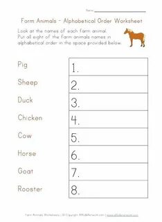 Put the words in alphabetical order