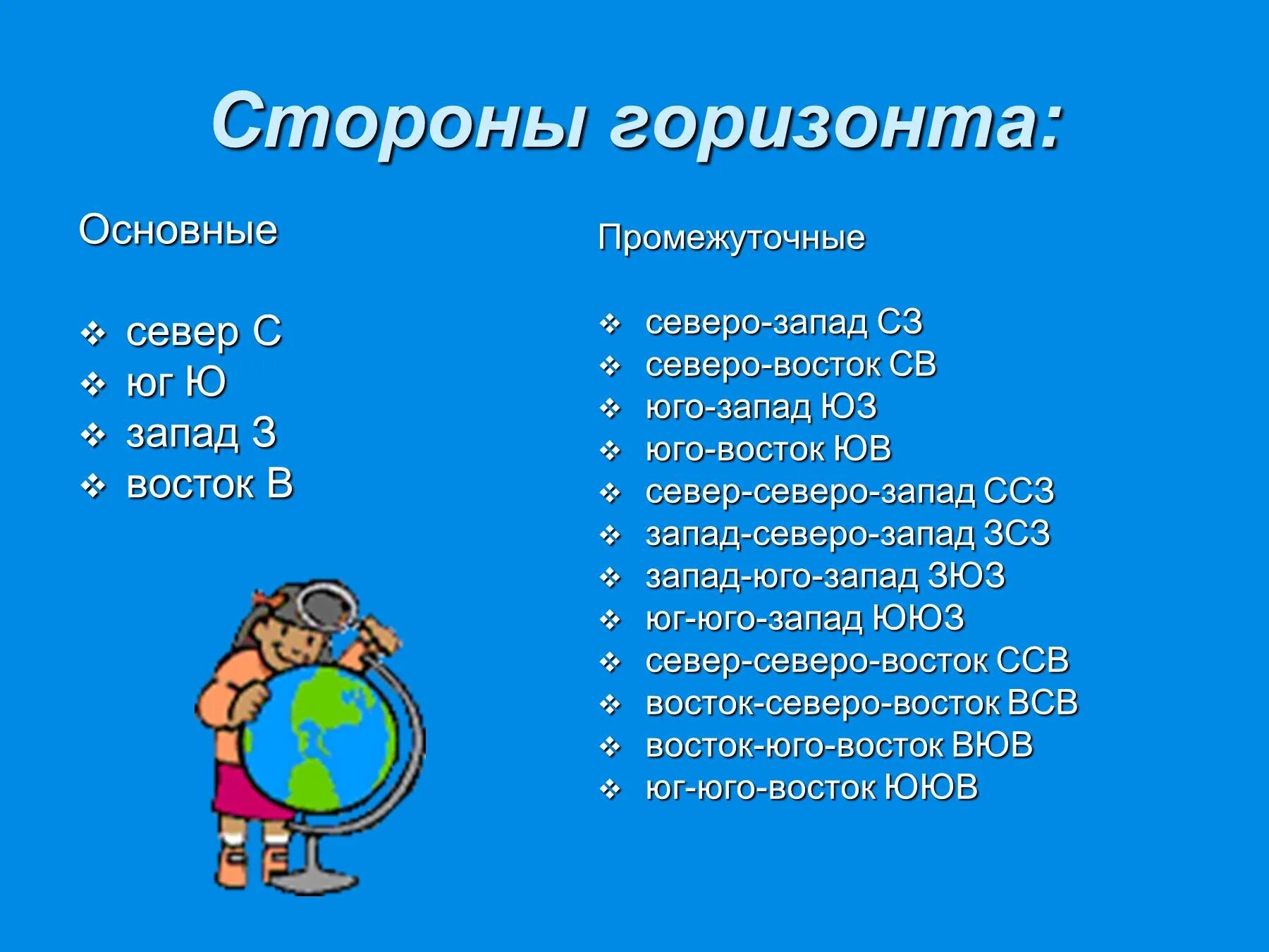 Сколько основных сторон. Основные и промежуточные стороны горизонта. Перечисли основные и промежуточные стороны горизонта. Перечислите основные и промежуточные стороны горизонта. Основные и промежуточные стороны горизонта 5 класс.