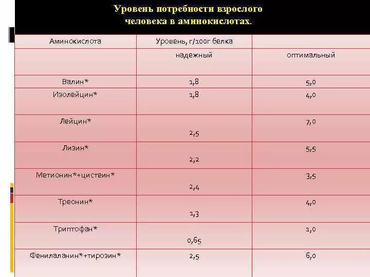 Потребность взрослого человека в белках. Потребность взрослого человека в белках