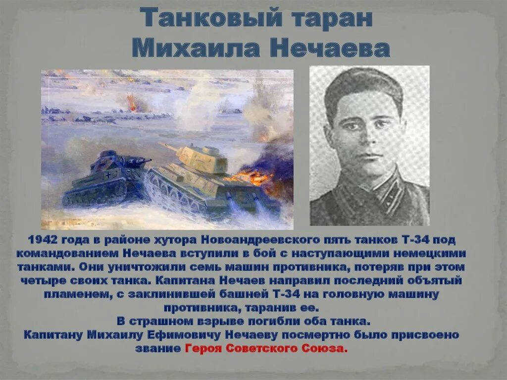 Сталинградская битва (17 июля 1942 года - 2 февраля 1943 года). Танковый Таран Михаила Нечаева. Героев вов отличился в ходе сталинградской битвы