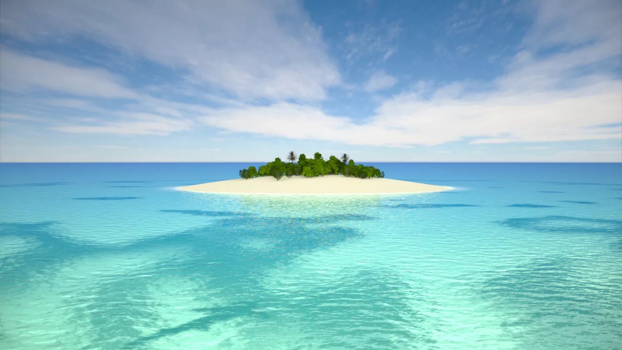 Остров в океане. Необитаемые острова. Пустой остров. Остров среди океана. Остров удовлетворения