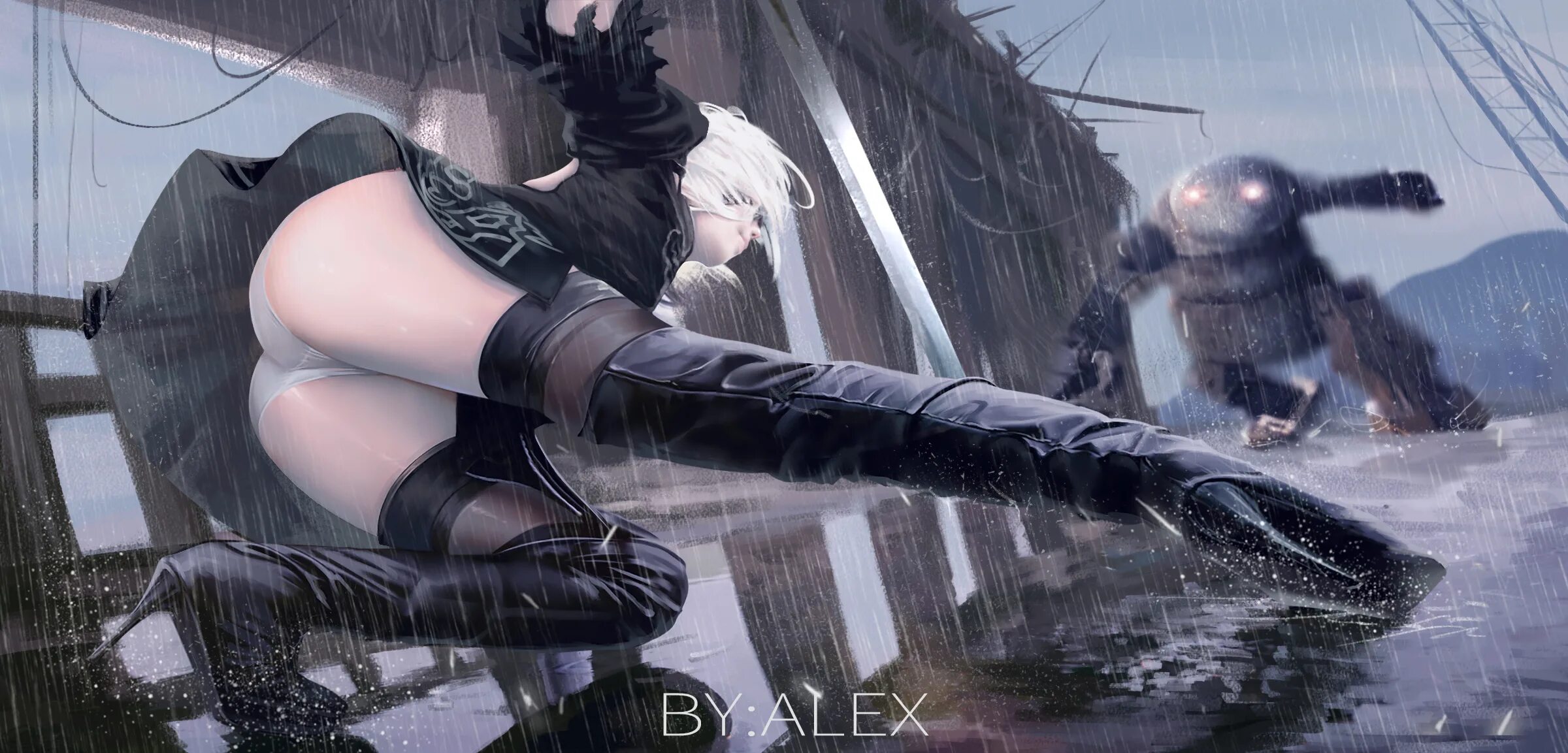 Играл в NieR: Automata? Смотри - сама 2B YoRHa в моей постели
