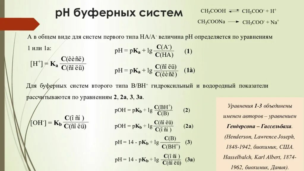 Типы буферных систем с примерами Буферные системы биохимия