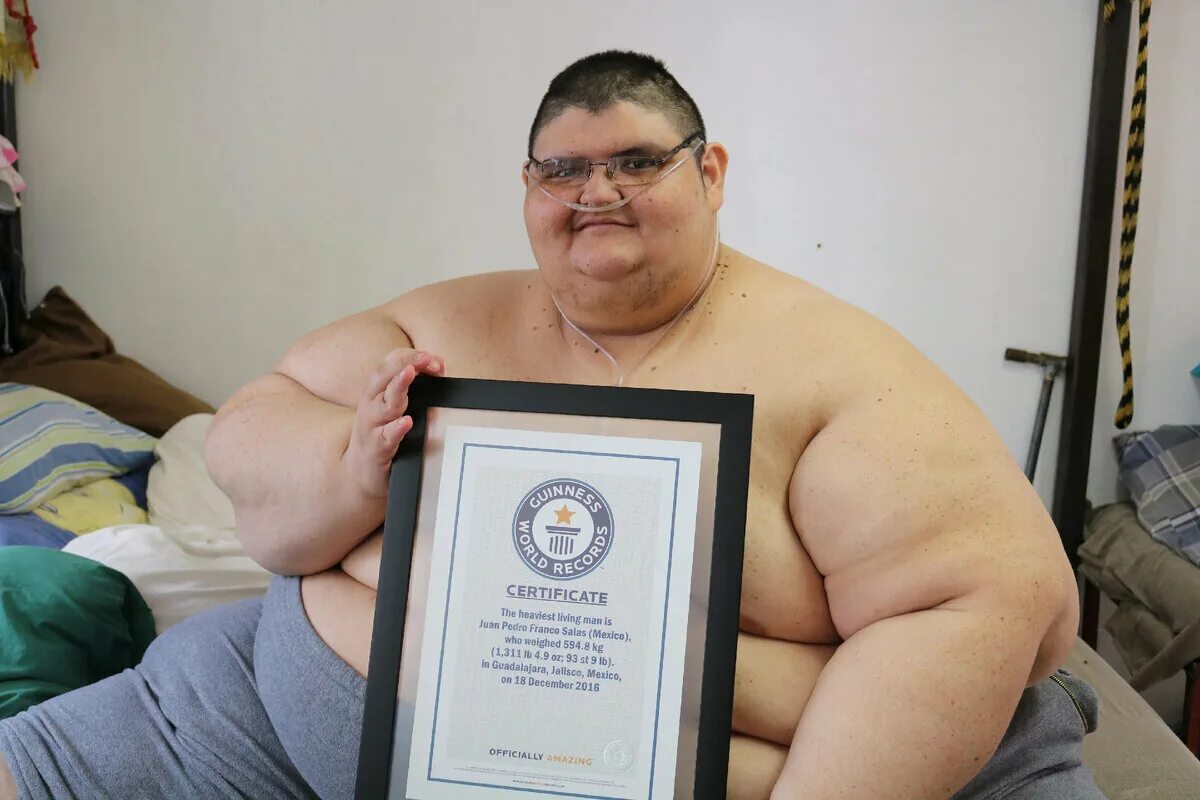 Самого тяжелого человека. Хуан Педро Франко 600 кг. Хуан Педро Франко Салас 2018. Хуан Педро самый толстый человек в мире.