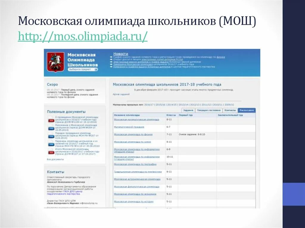 Как зарегистрироваться на олимпиаду. Московская Олимпиадная школьников.