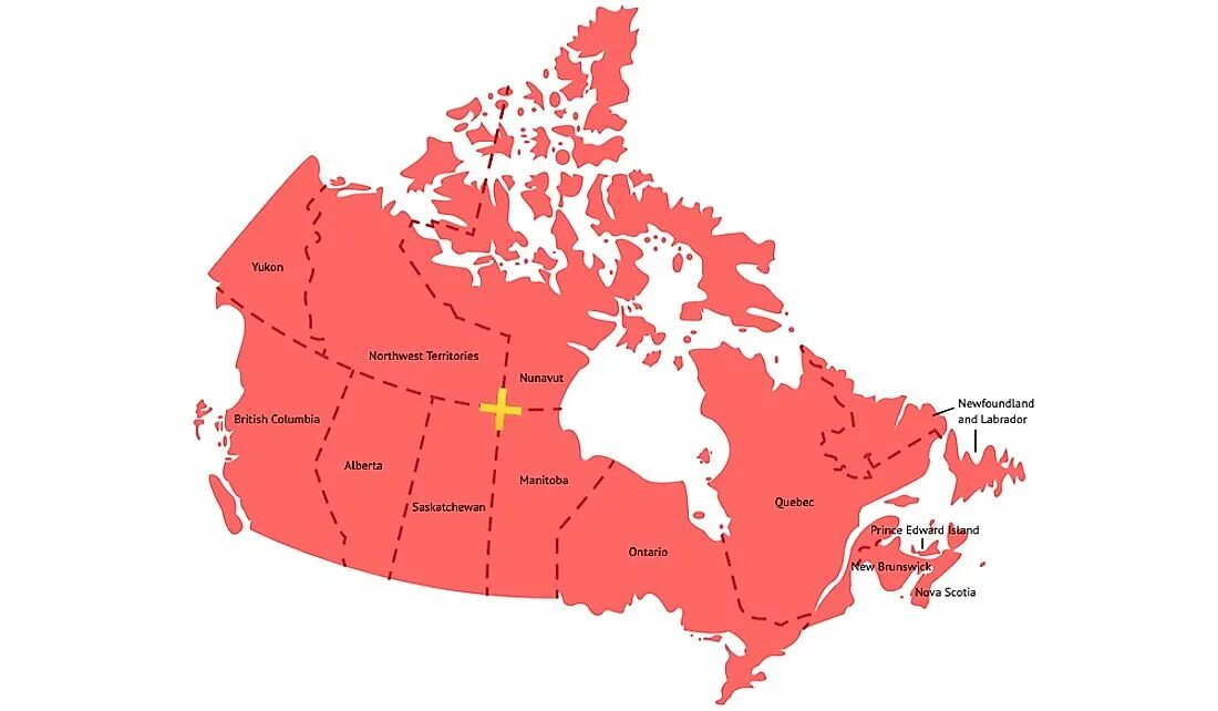 Расселение канады. Штаты Канады на карте. Административно-территориальное деление Канады карта. Карта схема Канады.