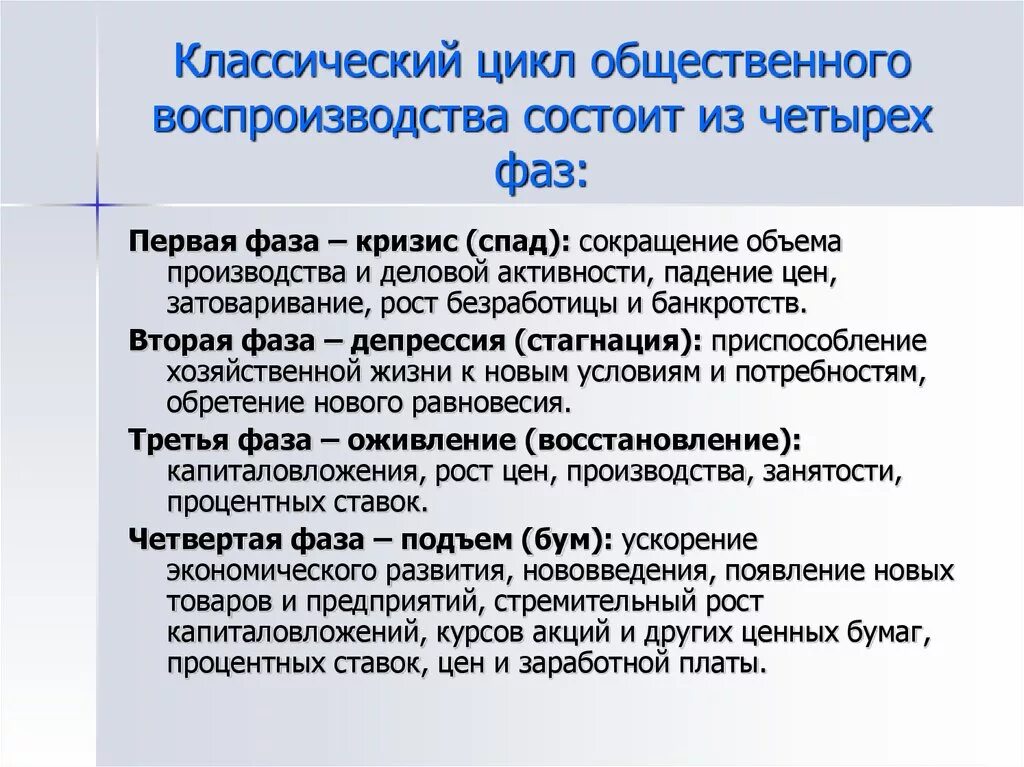 Цикл общественного воспроизводства. Классический цикл общественного воспроизводства. Стадии общественного воспроизводства. Фазы общественного воспроизводства. Состоит из четырех фаз