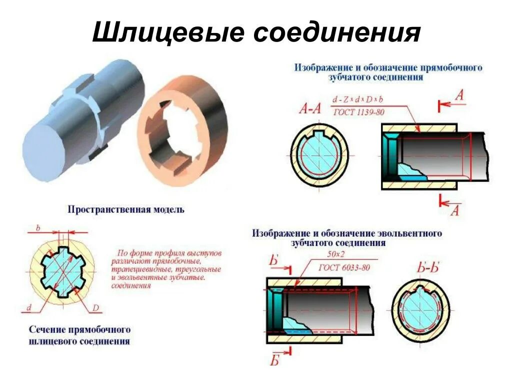 Профиль шлицевого соединения. Соединение деталей машин шлицевое соединение. Муфта шлицевая соединительная 6 шлицов. Шпоночное и шлицевое соединение чертеж. Муфта шлицевая соединительная 18 шлицов.