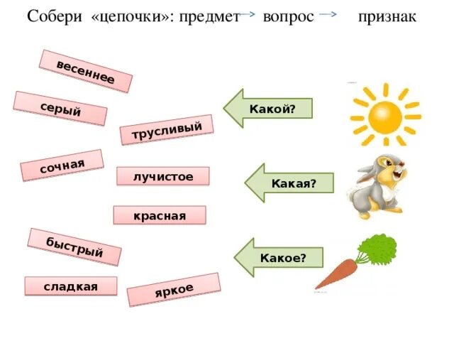 Признак предмета цвет