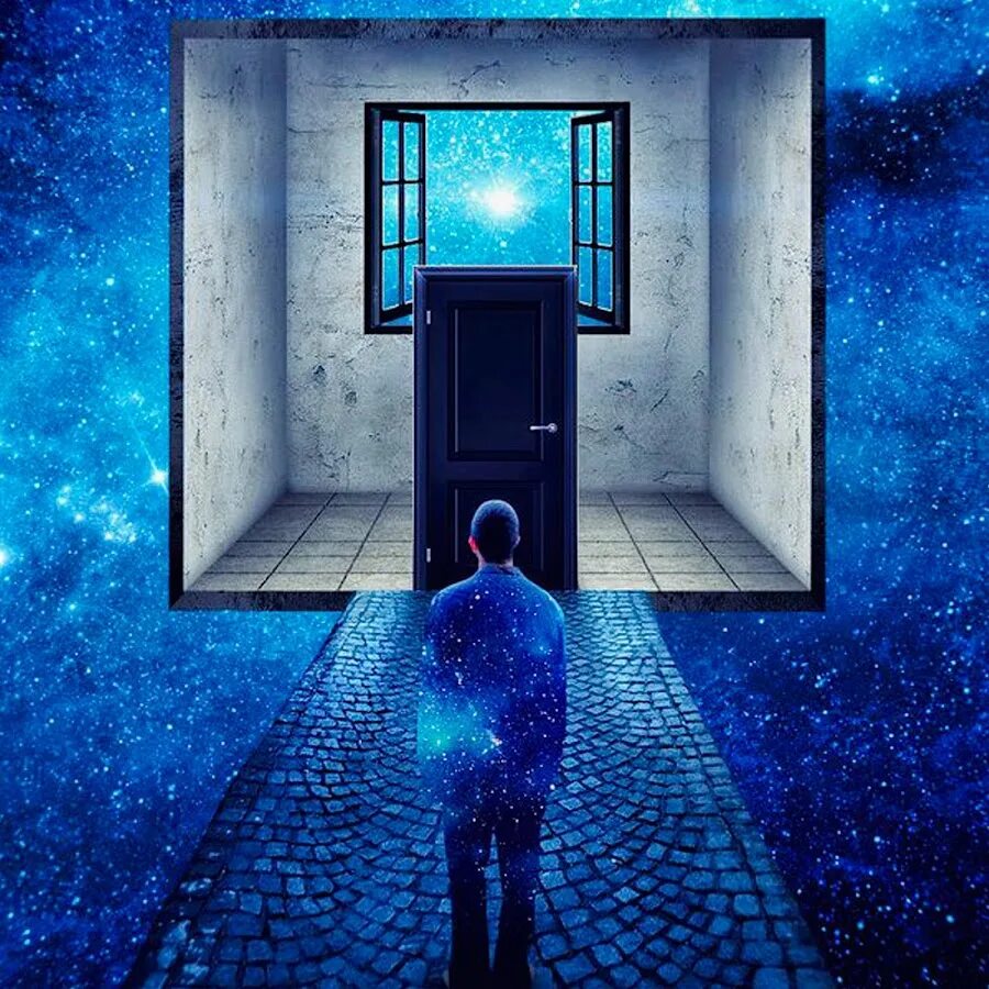 Открытая дверь в космос. Дверь в другую реальность. Дверь в космос. Дверь в параллельный мир.