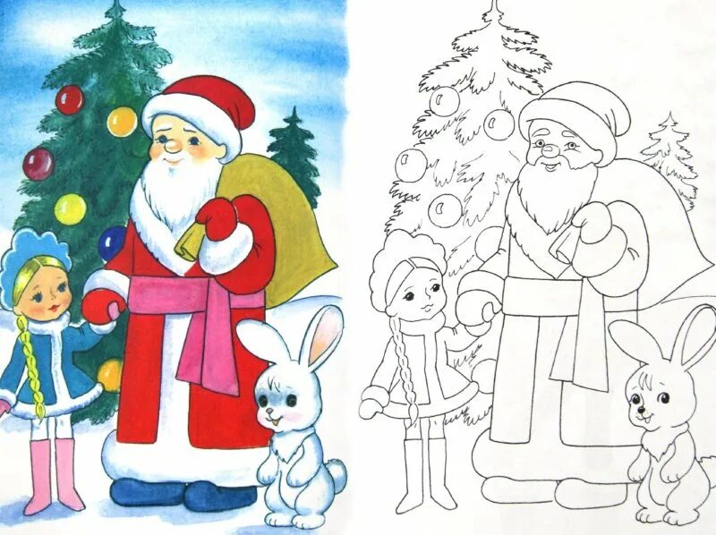 рисование новогодний праздник.