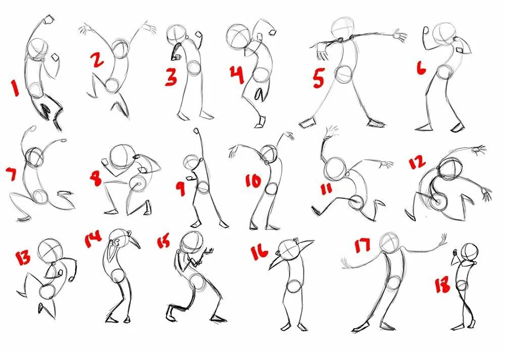 Обучалка. Радостные позы для рисования. Персонаж в движении. Позы для рисования персонажей. Простые позы для рисования.