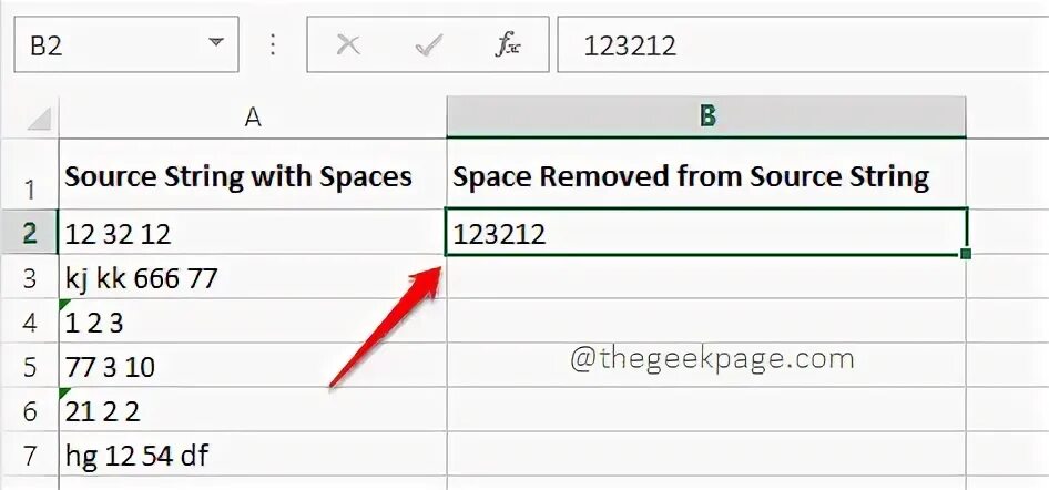 Source string
