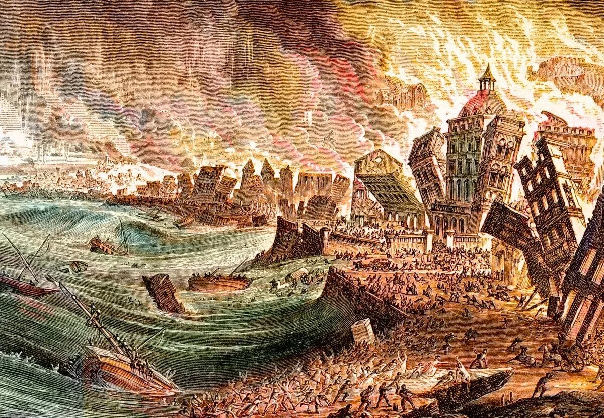 1755 землетрясения. Великое Лиссабонское землетрясение 1755. Лиссабонское землетрясение 1 ноября 1755 года. Пожар в Лиссабоне (1755 г.), Португалия. Лиссабонское землетрясение 1755 картина.