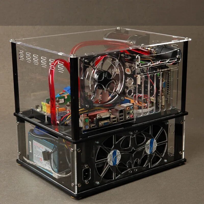 Корпуса для ПК QDIY. Корпус ПК d15. Horizontal ATX Case. Mini ITX PC водяное охлаждение. Прозрачный корпус купить