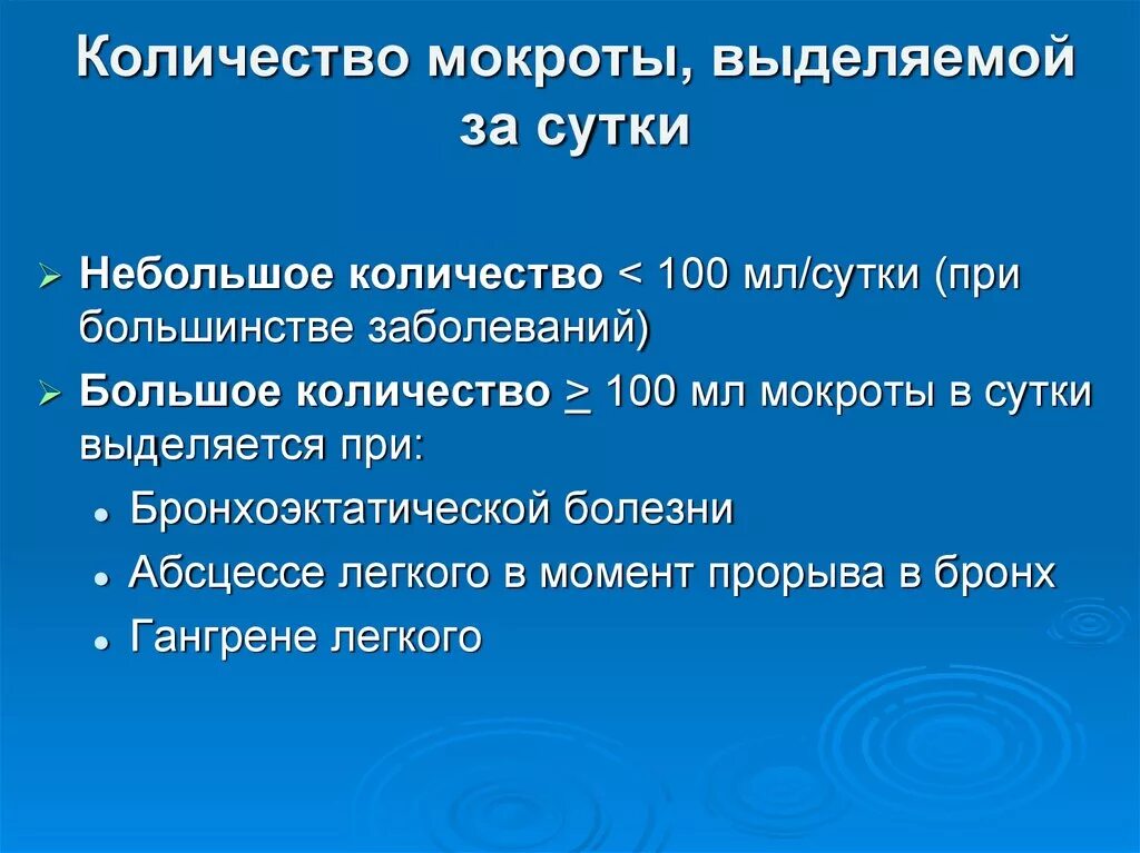 Пациент выделяет мокроту. Количество мокроты. Объём выделенной мокроты. Суточное количество мокроты. Кол во мокроты при пневмонии.