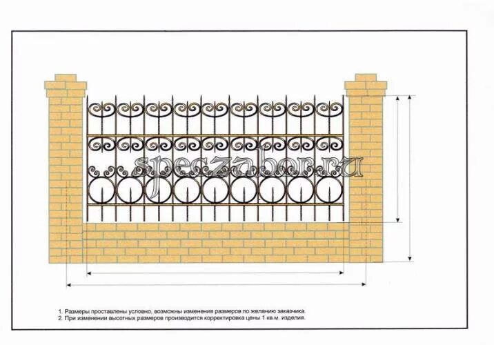 Размер кирпича для забора