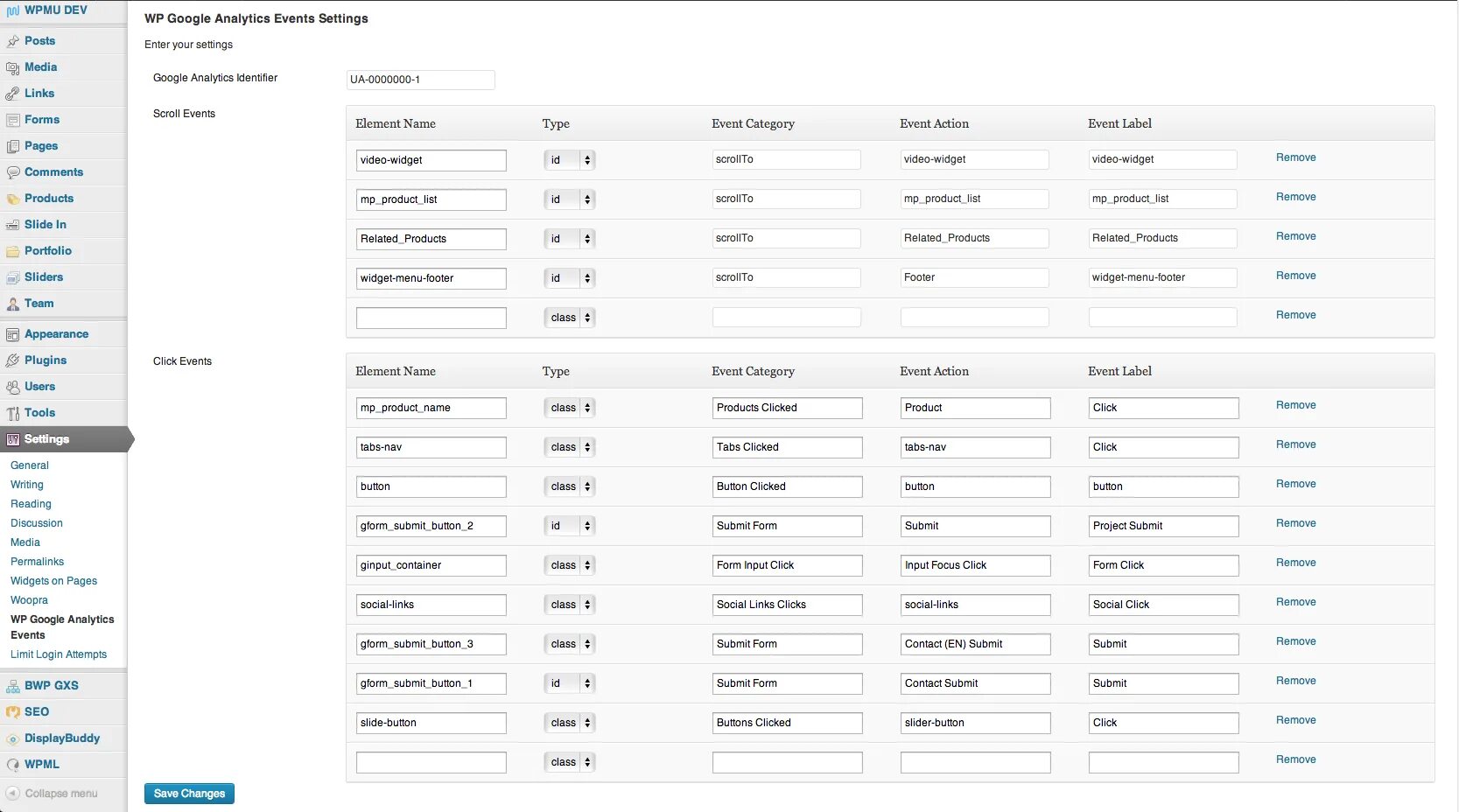 Событие google analytics. Wordpress таблицы. google analytics меню. плагин таблицы для wordpress. events in google analytics.