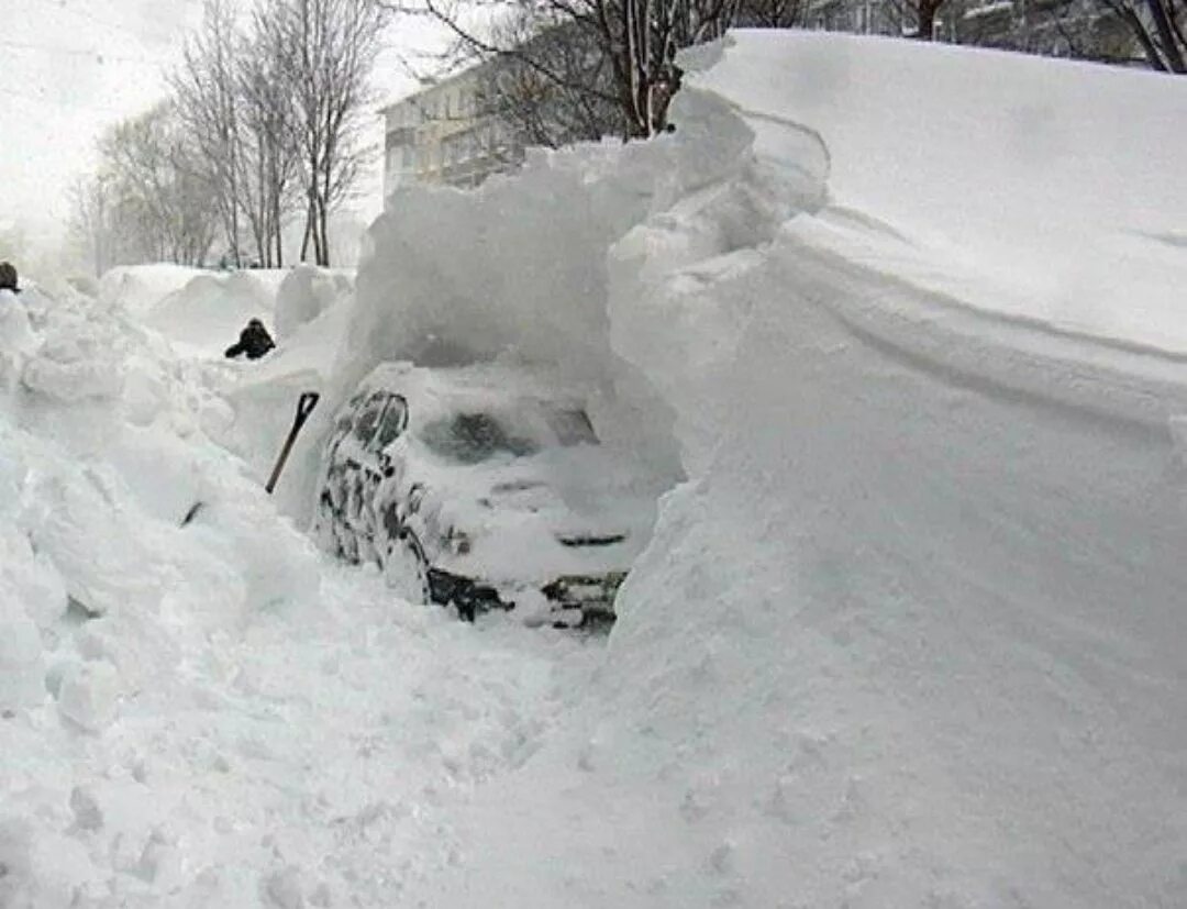 снег на земле.