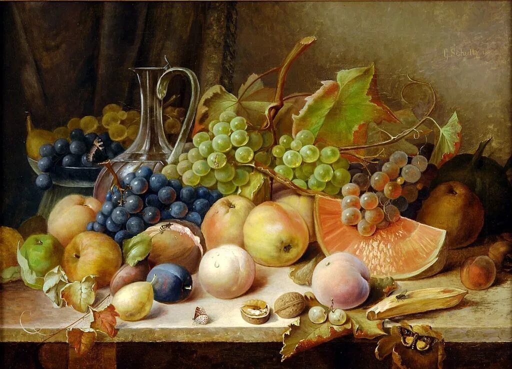 Художник elia jozsa. Fruits painting. Гиперреализм акварель натюрморт. Натюрморт с фруктами. Ваза с фруктами.