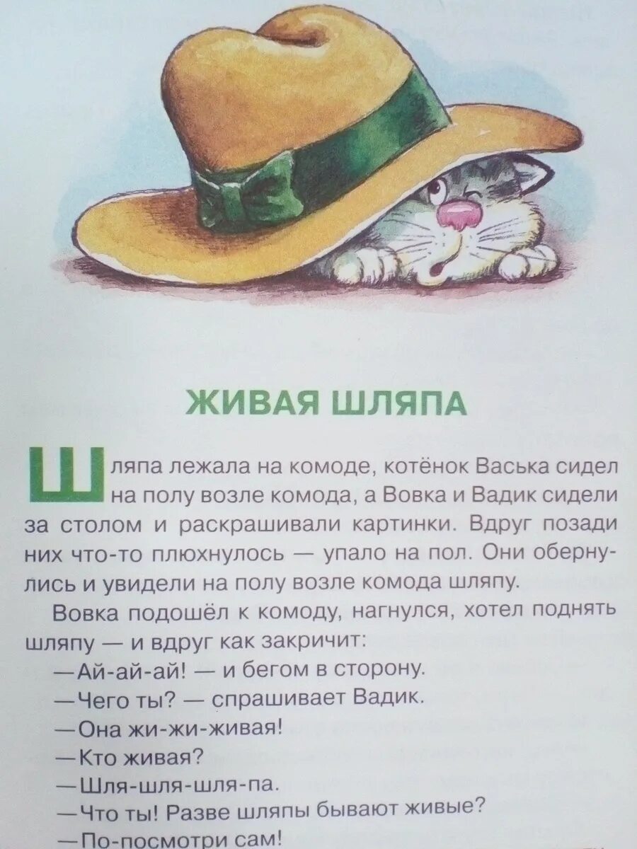 Распечатать рассказ носова шляпа. Иллюстрации к рассказу Носова шляпа Живая шляпа. Произведения Носова Живая шляпа текст.