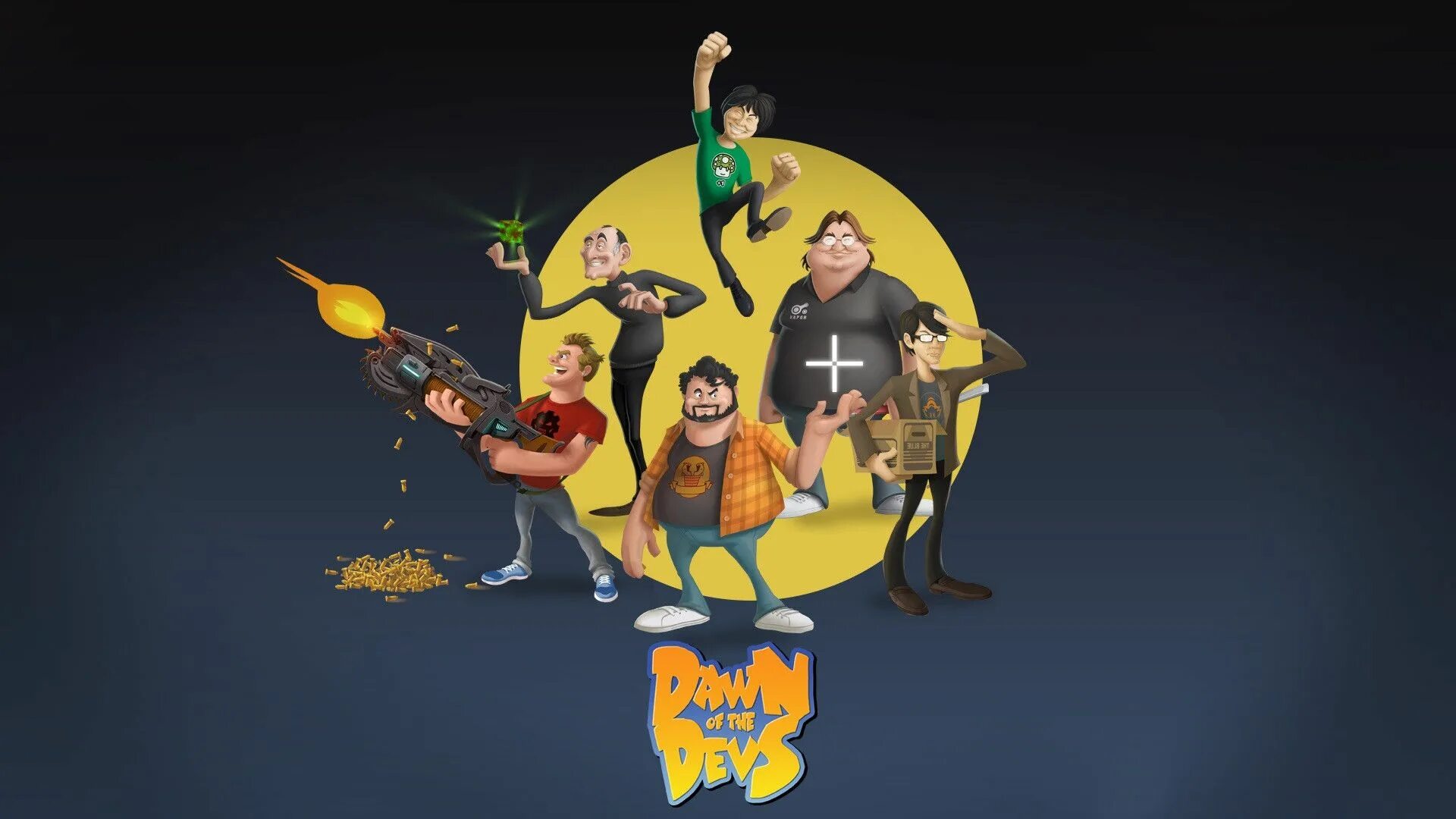 Day of the devs. Game devs &amp; others. персонажи с юмором. the devs экран. studio underdog watch.