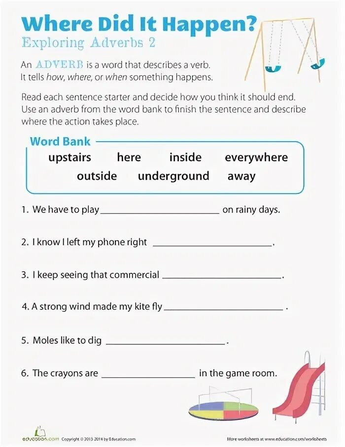 Make sentences using the adverbs. Adverbs of place exercises. adverbs ly worksheets.