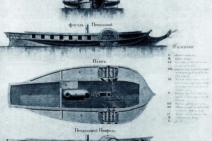 Пароход 1815. Первый пароход в России 1815.