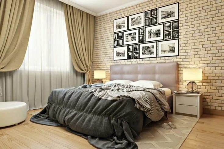 Обои для стен под кирпич: виды, варианты дизайна, фото Design della camera da le