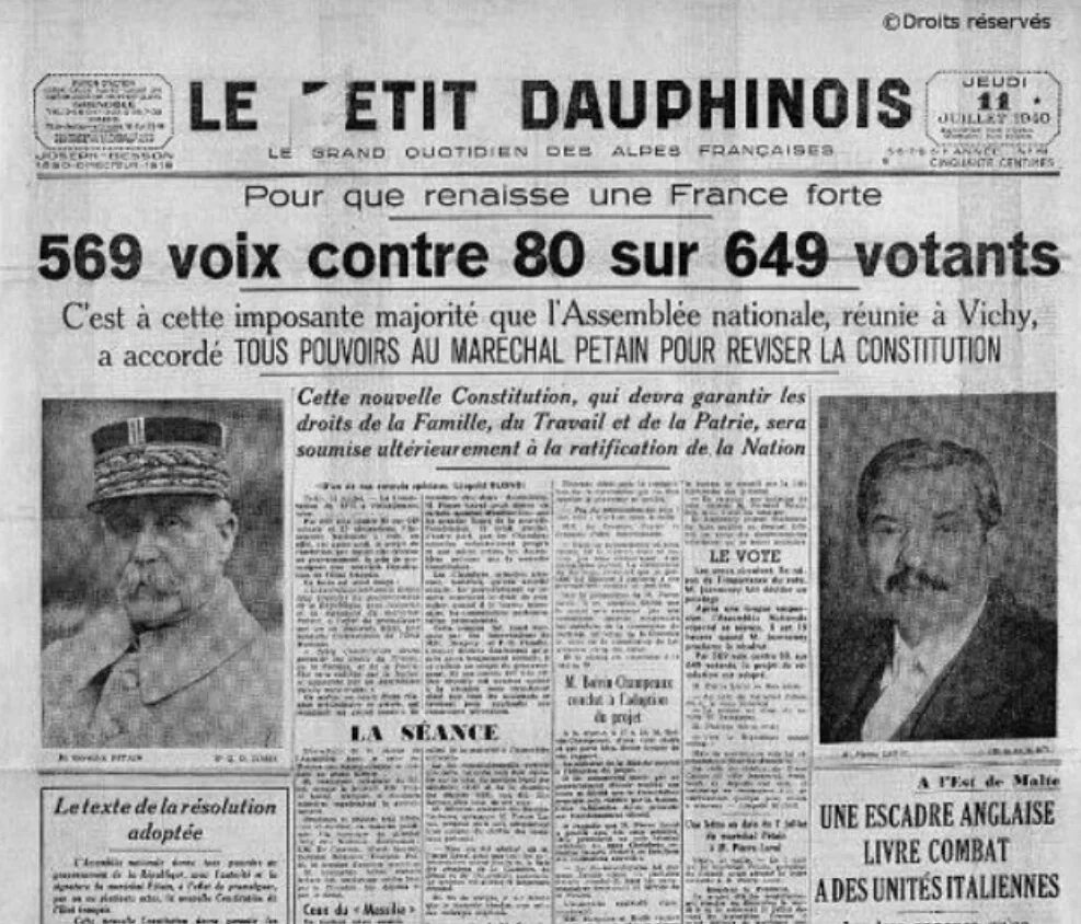L histoire est. Henri Philippe Petain 1940. Nouvelles de la République des lettres газета. Travail famille Patrie что значит.