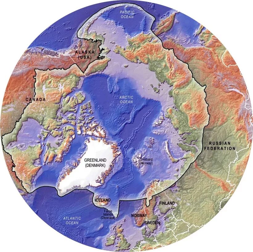 Где находится географический северный полюс. Северный Ледовитый океан географическая карта. Физическая карта Северного Ледовитого океана. Арктика на карте.