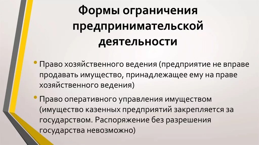 Используемый для осуществления предпринимательской деятельности. Ограничения предпринимательской деятельности. Ограничения хозяйственной деятельности. Ограничения осуществления предпринимательской деятельности,. Запрет на предпринимательскую деятельность.