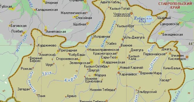 Черкесск на карте россии. Республика Карачаево-Черкессия на карте. Карта гор Карачаево Черкесской Республики. Карачаево Черкесск на карте. Карта Ставропольский край + Кабардино Балкария + Карачаево-Черкесия.