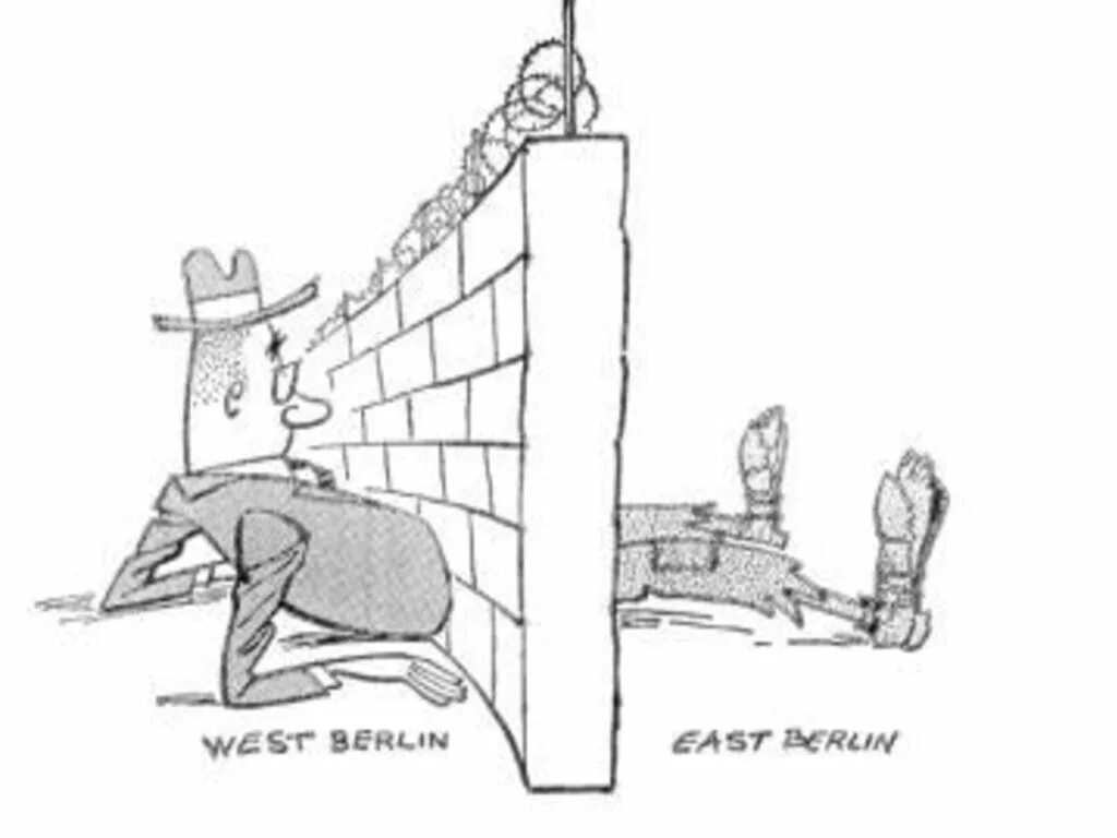 Берлинский кризис 1961 карикатура. Берлинская стена карикатура. Железный занавес. Второй Берлинский кризис карикатура.