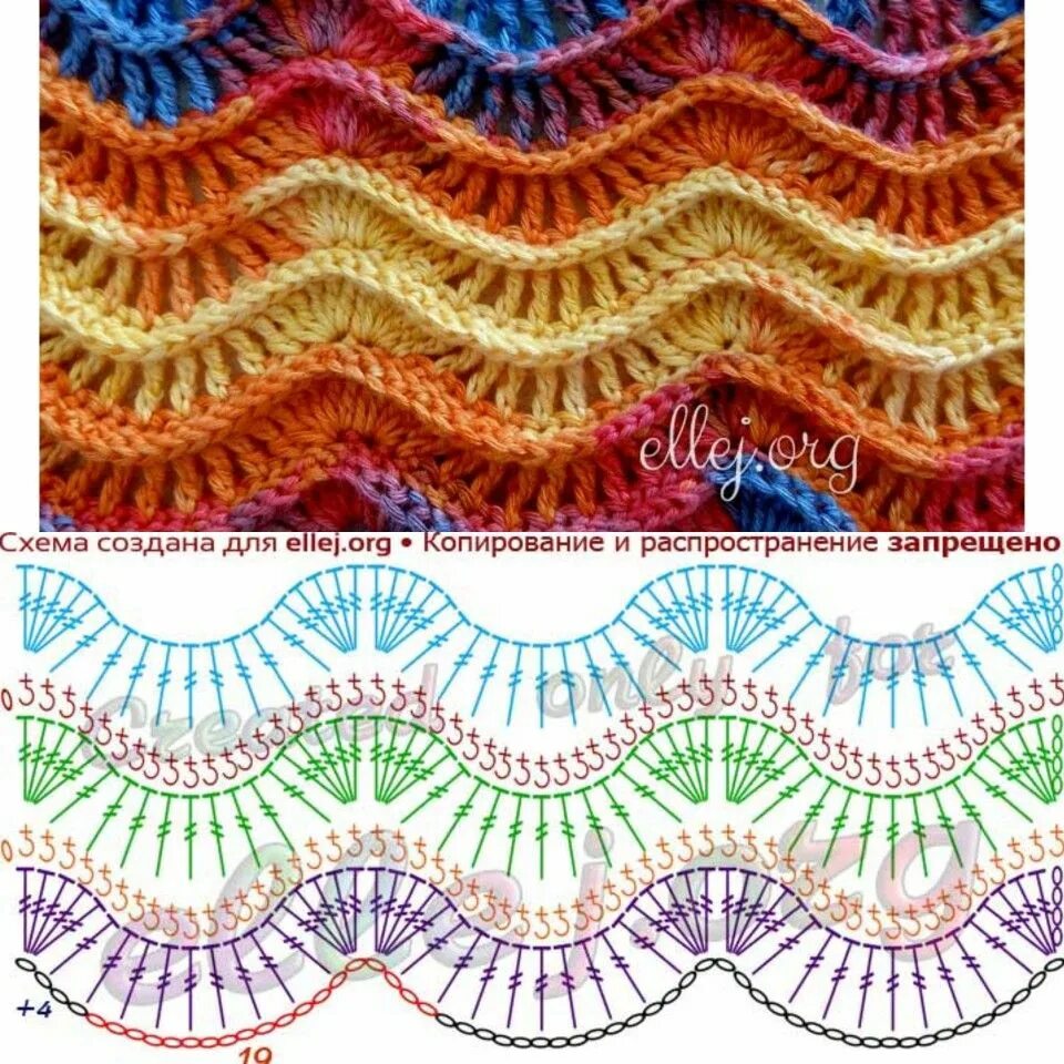 Волнообразный узор крючком. Волнистый узор крючком схемы. Волнообразный узор крючком. Волнообразный узор крючком. Волнообразный узор крючком.