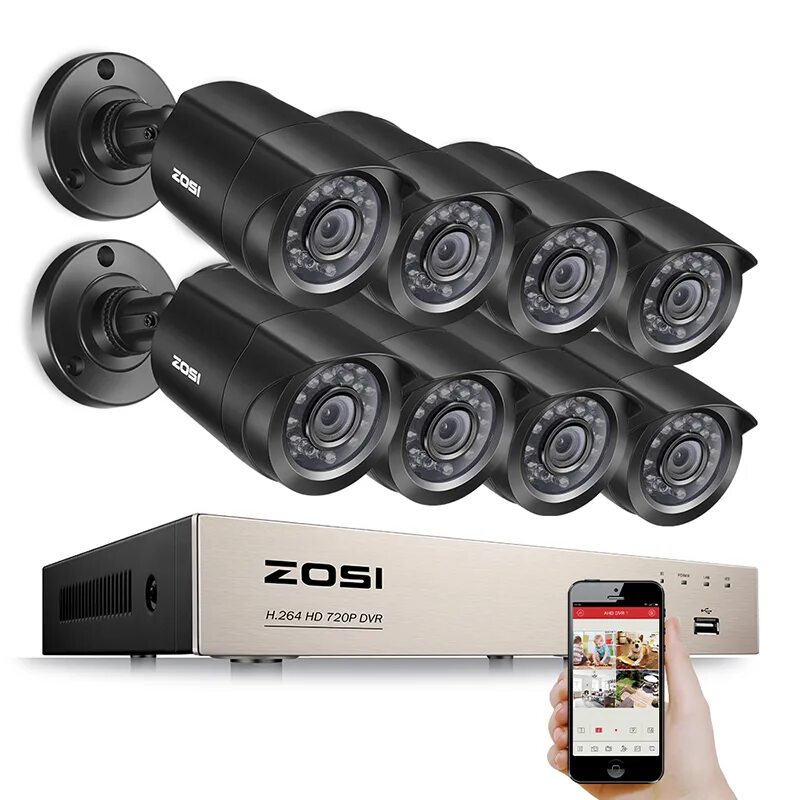 Регистратор уличный. Камера видеонаблюдения ZOSI 1080p. Комплект видеонаблюдения CCTV-(8-Кам). Комплект видеонаблюдения Zodikam kit4sbd1 4 камеры.