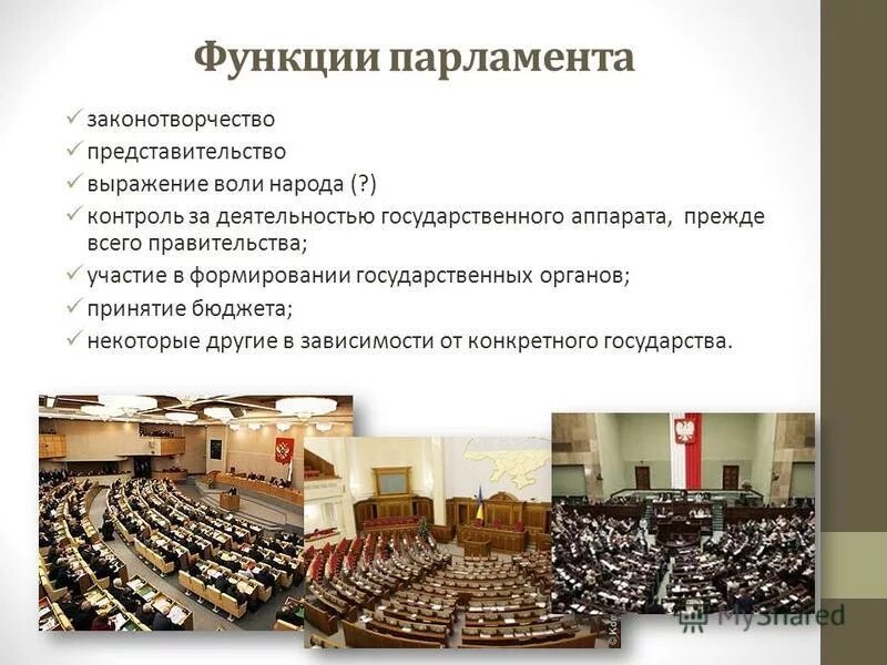 Укажите функции парламента. Укажите функции парламента
