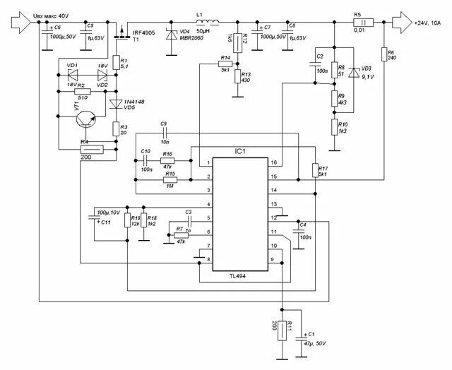 Преобразователь DC-DC tl494 схема. Понижающий DC-DC преобразователь tl494. Step-down преобразователь на tl494. Импульсный стабилизатор на tl494.